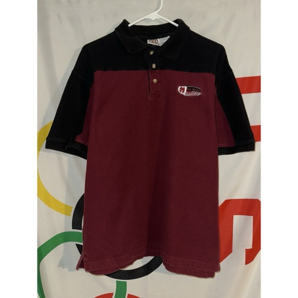 Vintage‎ Red Oak Mississippi State Bulldogs Polo Shirt XL Football 90s